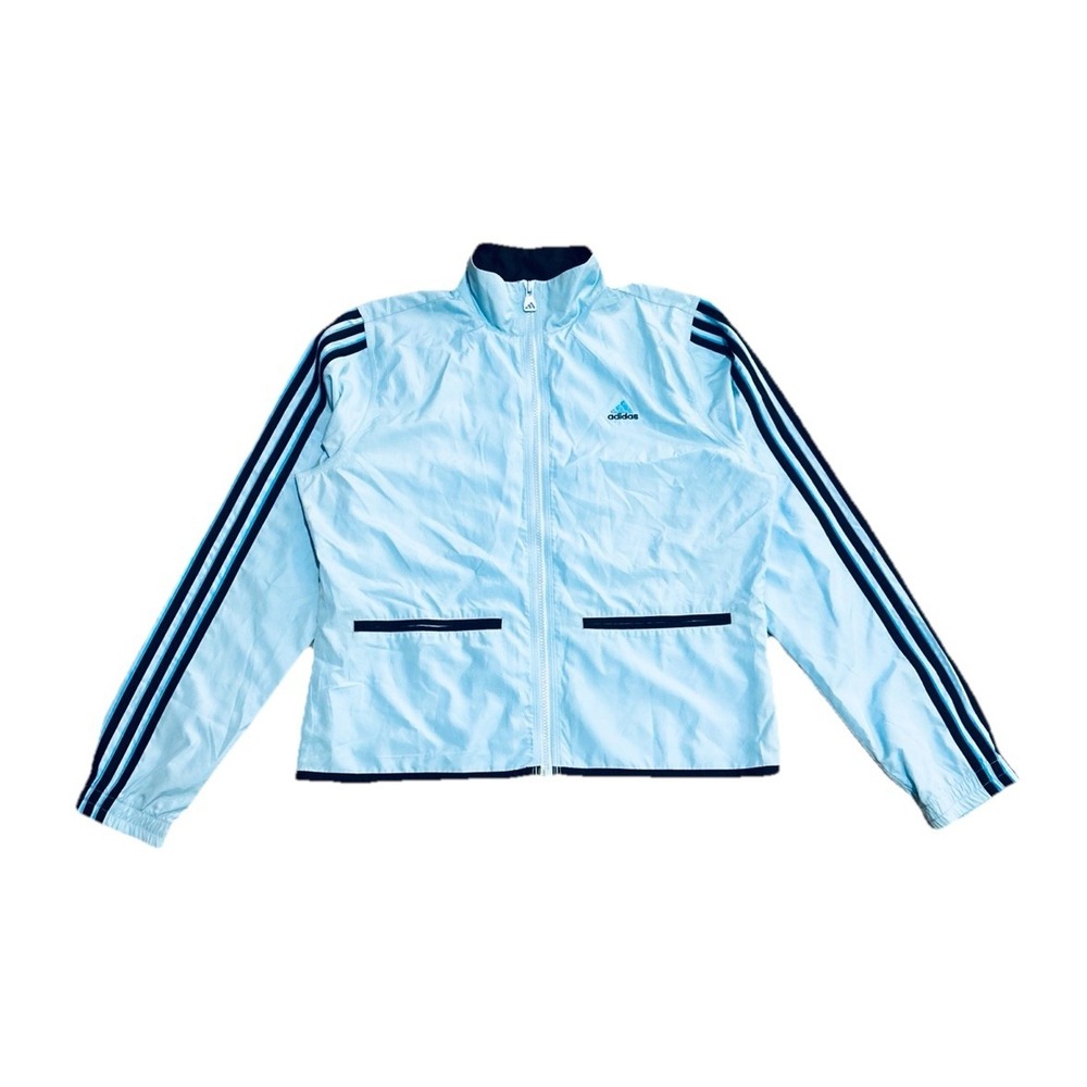 Adidas Womens Y2K‎ Lightweight Windbreaker Track Jacket Blue Full Zip Size M
